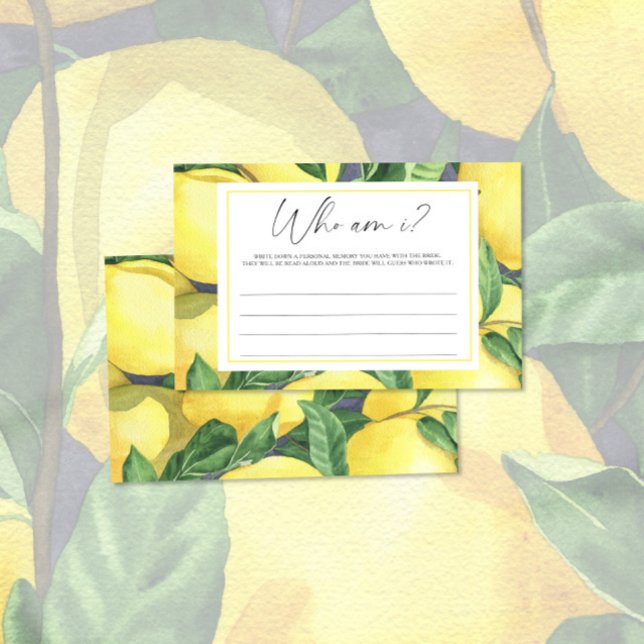 Lemon Citrus - Vem är jag bröllopsdusch spel Brevpapper (Skapare uppladdad)