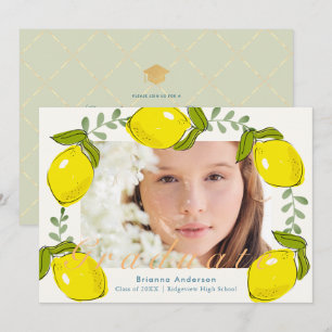 Lemon Citrus Wandan Photo Studenten Inbjudningar