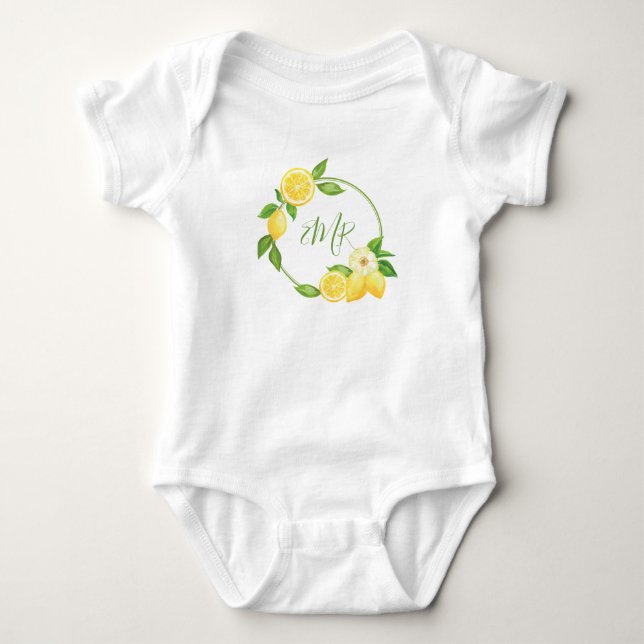 Lemon Citrus Wans Baby Shower Gift Monogram Tröja (Framsida)