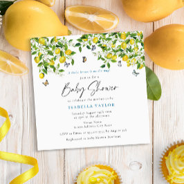 Lemon Citrus Watercolor Baby Shower Inbjudningar