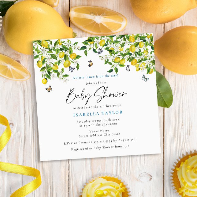 Lemon Citrus Watercolor Baby Shower Inbjudningar (Skapare uppladdad)