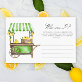Lemon Citrus - Who am I bridal shower game Brevpapper