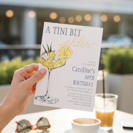 Lemon cocktail A tini bit Older 30th Birthday  Inbjudningar