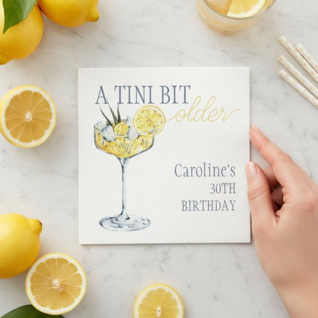 Lemon cocktail A tini bit Older 30th Birthday  Pappersservett (Skapare uppladdad)