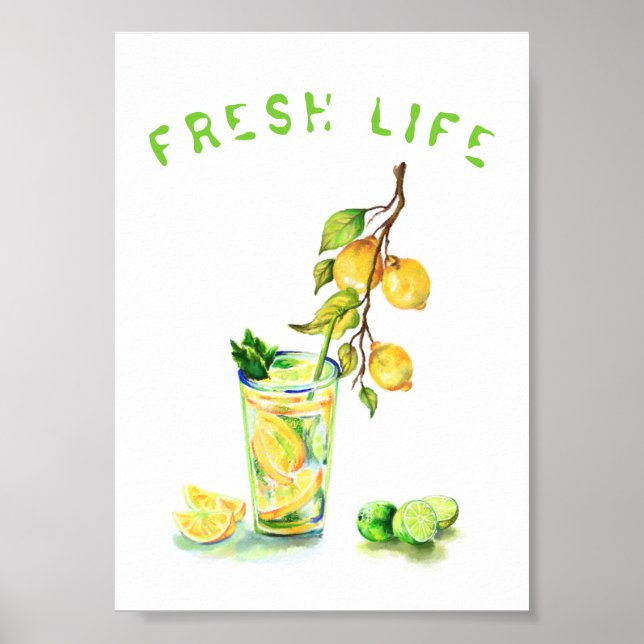 Lemon Coola Drink Lemonade Summer Party Poster (Framsidan)