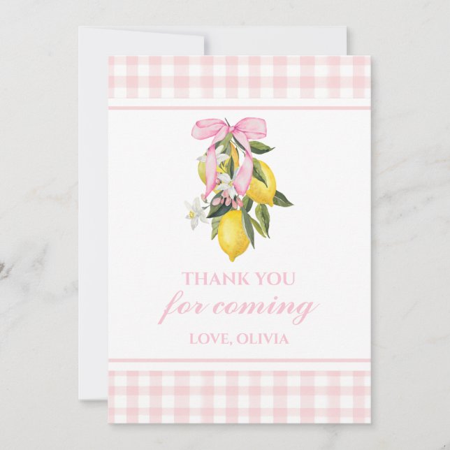 Lemon Coquette Birthday tack för att du ville ha e Inbjudningar (Framsida)