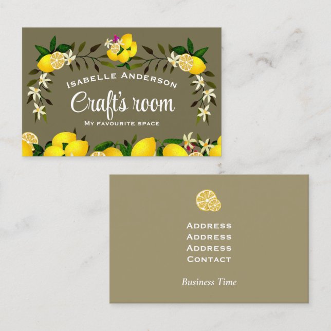 Lemon Craft Ash Grått Visitkort (Fram/baksida)