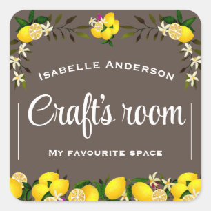 Lemon Craft Brown Fyrkantigt Klistermärke