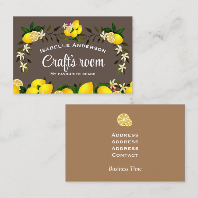 Lemon Craft Brown Visitkort (Fram/baksida)
