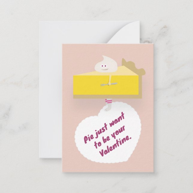 Lemon Creme Pie Valentine Note Card Anteckningskort (Framsida)