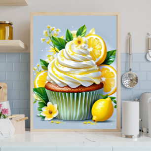 Lemon Cupcake Köks- & Bakaffärs Väggtavla Canvas