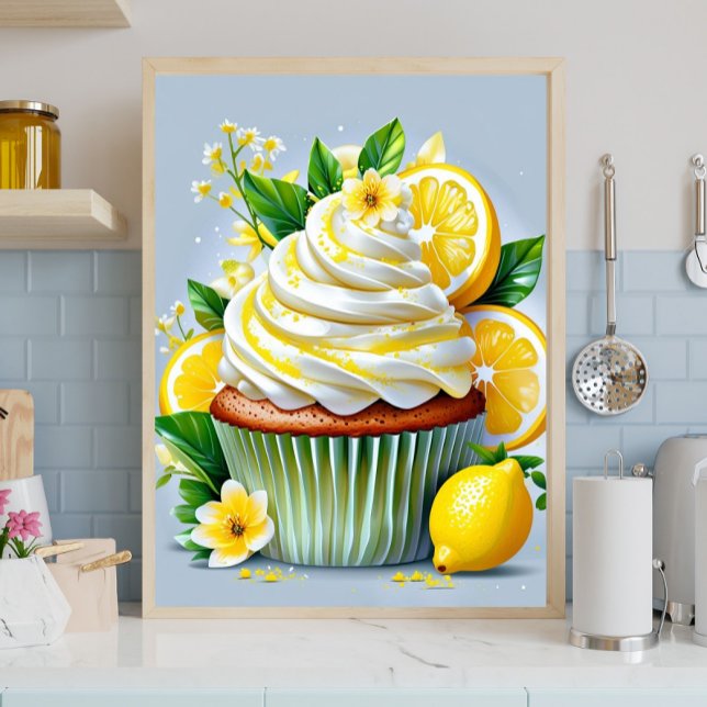 Lemon Cupcake Köks- & Bakaffärs Väggtavla Canvas (Skapare uppladdad)