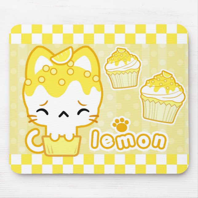 Lemon Cupkaka Kattunge Mousepad Musmatta (Framsidan)