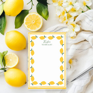 Lemon CUSTOM NAME Cute TO-DO Livsmedel Shopping Li Post-it Block