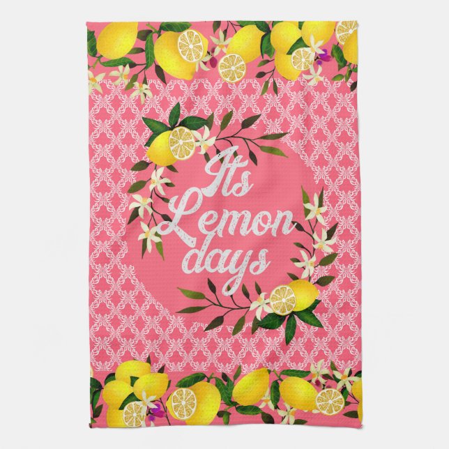 Lemon Days Motif Cherry Kökshandduk (Vertikal)