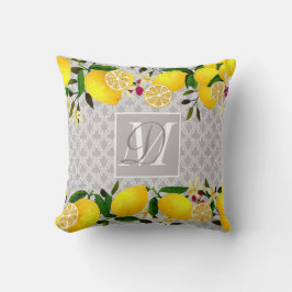 Lemon Days Motif Grått Kudde