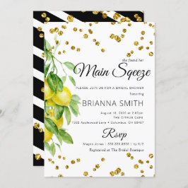 Lemon Decorated Elegant Inbjudningskort för möhipp