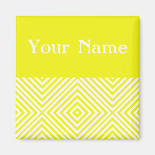 Lemon Diamond Chevron med namn Magnet