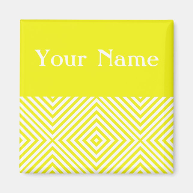 Lemon Diamond Chevron med namn Magnet (Framsidan)