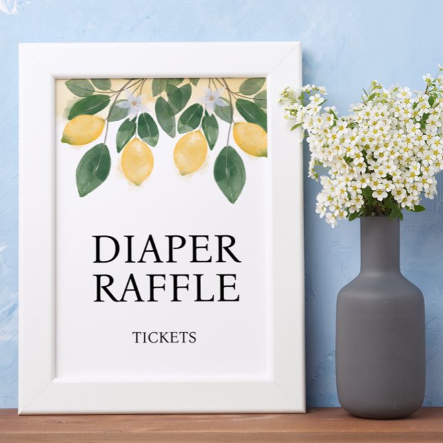 Lemon Diaper Raffle Baby Shower SIgn Poster (Skapare uppladdad)