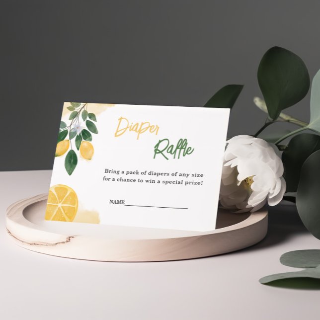 Lemon Diaper Raffle Baby Shower Tilläggskort (Skapare uppladdad)