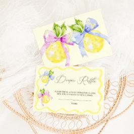 Lemon Diaper Raffle Pink Baby Shower Tilläggskort