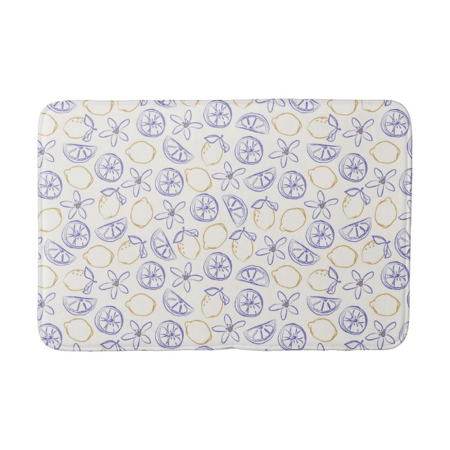 Lemon Doodle Mönster Bath Mat Badrumsmatta (Framsidan)