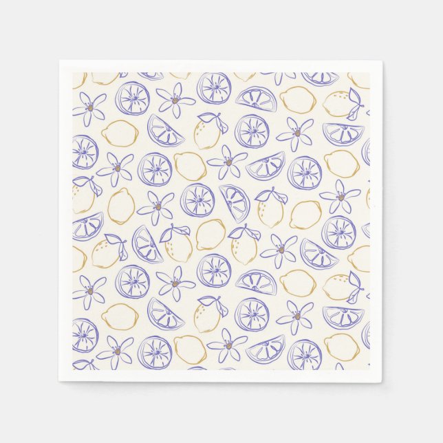 Lemon Doodle Mönster Napkins Pappersservett (Framsidan)