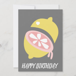 Lemon Dripping Gul Pink Födelsedag Kort
