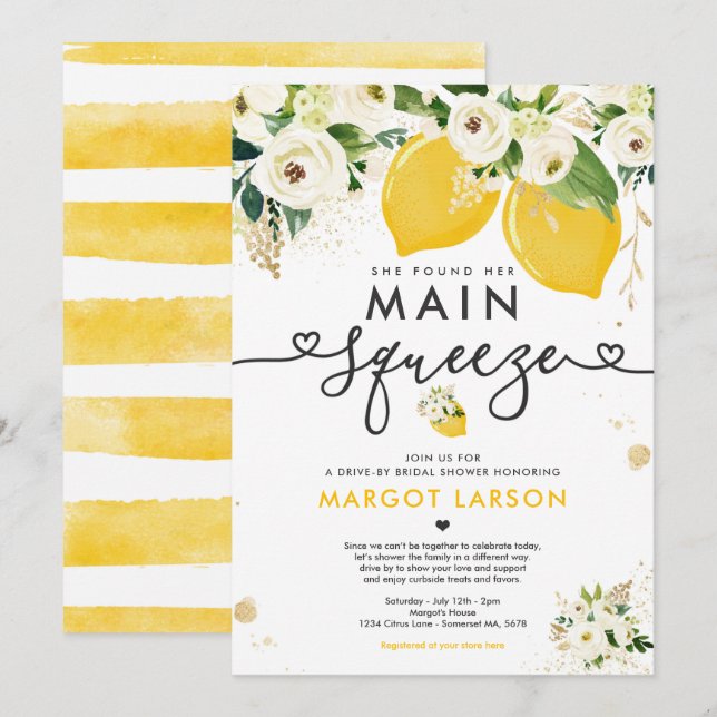 Lemon Drive by Möhippa Lemon Main Squeeze Inbjudningar (Fram/baksida)
