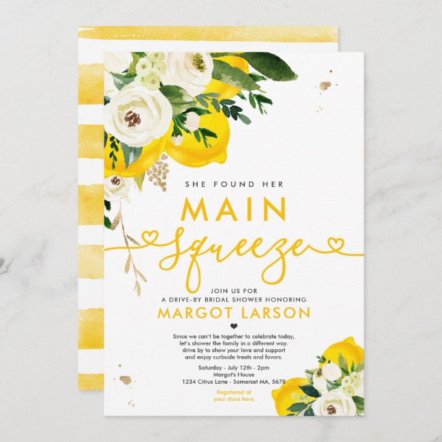 Lemon Drive by Möhippa Lemon Main Squeeze Inbjudningar (Fram/baksida)