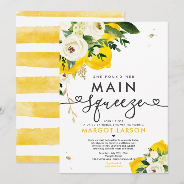 Lemon Drive by Möhippa Lemon Main Squeeze Inbjudningar (Fram/baksida)