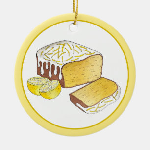 Lemon Drizzle Pound Cake Loaf British Baking Food Julgransprydnad Keramik