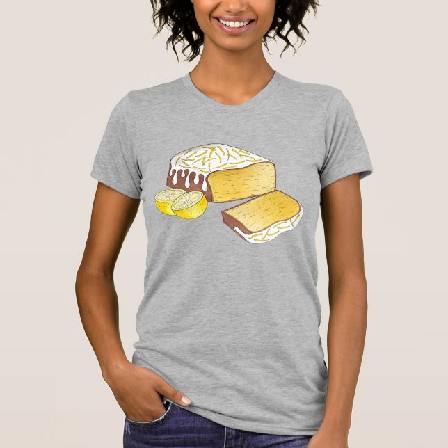Lemon Drizzle Pound Cake Loaf British Baking Food T Shirt (Framsida)
