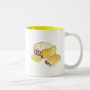 Lemon Drizzle Pound Cake Loaf British Baking Food Två-Tonad Mugg