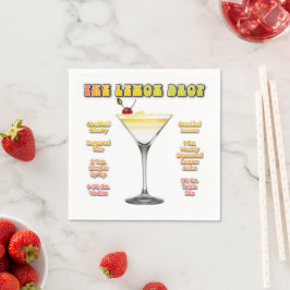 LEMON DROP MARTINI Cocktail Recipe Art Pappersservett