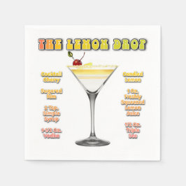 LEMON DROP MARTINI Cocktail Recipe Art Pappersservett