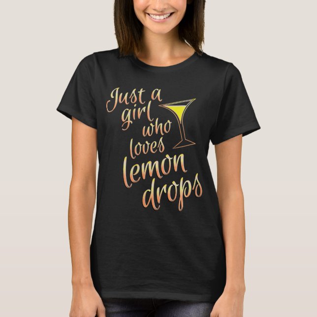 Lemon Drop Martini Design för flickor som dricker  T Shirt (Framsida)