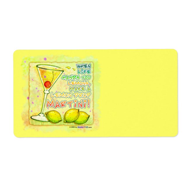 LEMON DROP MARTINI-ETIKETTER FRAKTSEDEL (Framsidan)
