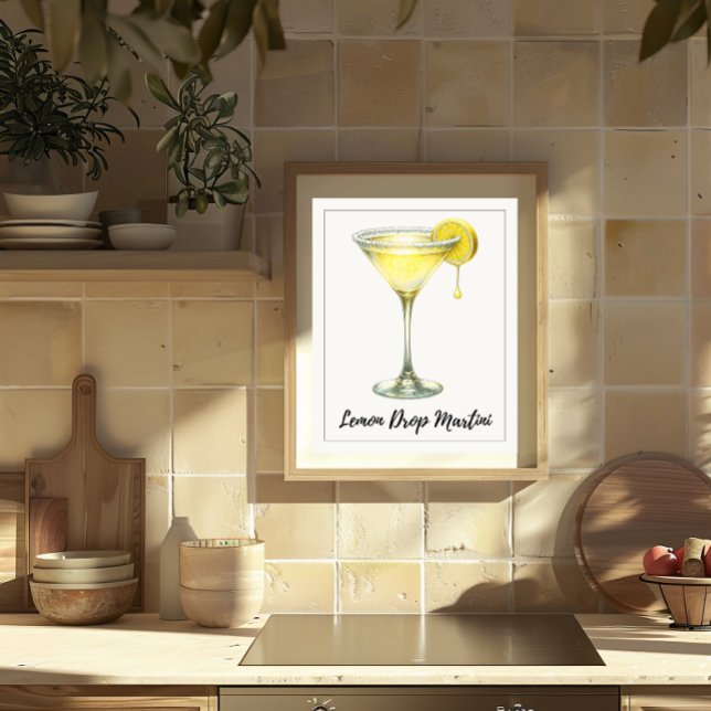 Lemon Drop Martini Fresh Citrus Cocktail Poster (Skapare uppladdad)