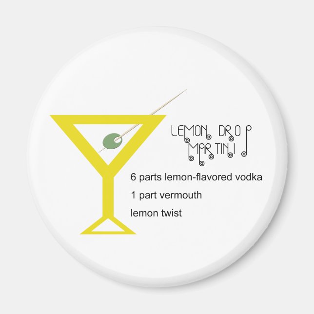 Lemon Drop Martini Magnet (Framsidan)