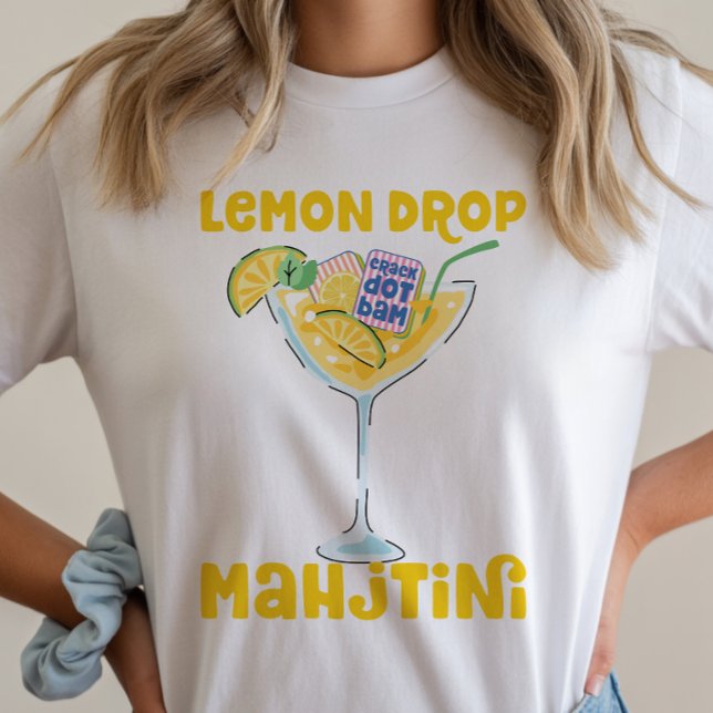 Lemon Drop Martini Mahjong Cocktail T-Shirt (Skapare uppladdad)