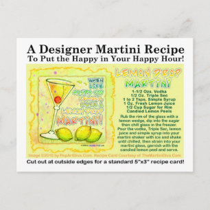 Lemon Drop Martini Recipe-vykort Vykort