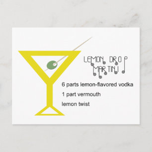 Lemon Drop Martini-vykort Vykort