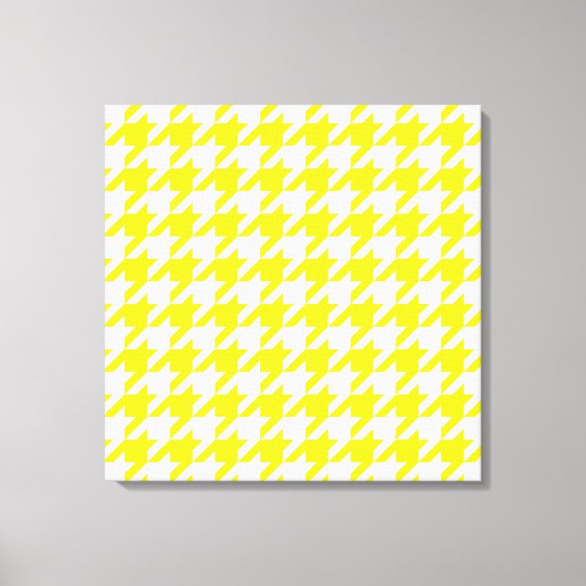 Lemon Elegant Houndstooth Canvastryck (Framsida)
