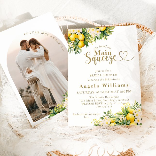Lemon Elegant Modern Summer Photo Möhippa Inbjudningar (Skapare uppladdad)