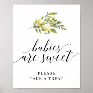 Lemon Elegant Typografi BABYAR ÄR SÖTA Poster