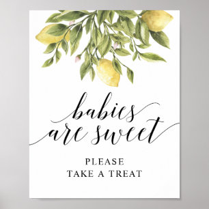 Lemon Elegant Typography BABYAR ÄR SÖTA v2 Poster