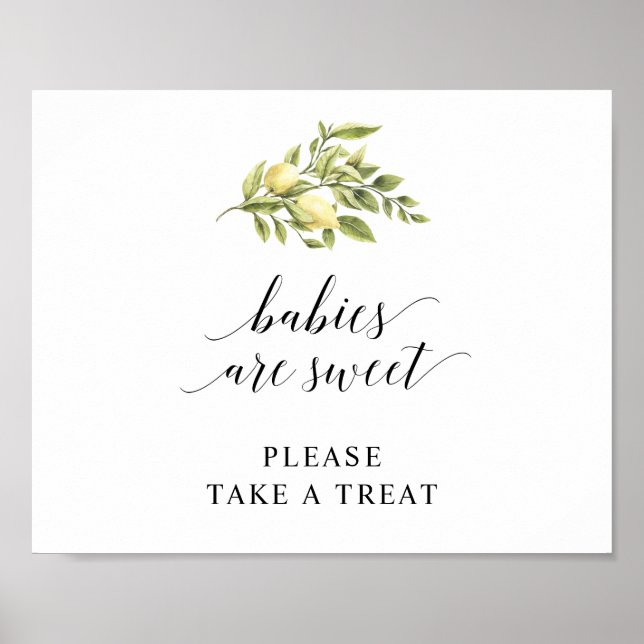 Lemon Elegant Typography SPÄDBARN ARE SWEET v3 Poster (Framsidan)