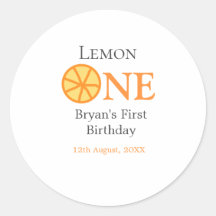 Lemon en lycklig 1: a födelsedag orange grått retr